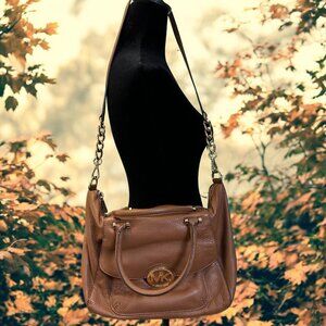 Michael  Michael Kors Fulton Large Top Zip Satchel Luxury Leather EUC